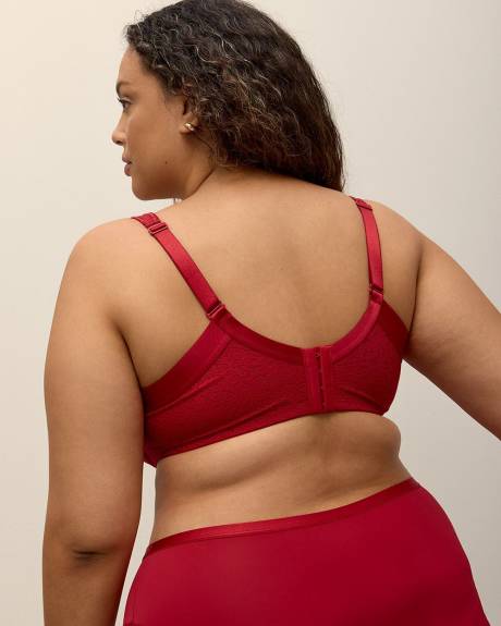 Red Microfibre Underwire T-Shirt Bra with Lace - ti Voglio