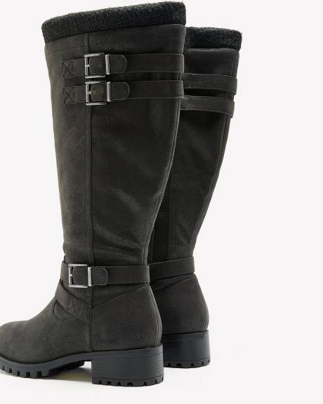 Extra Wide Width, Tall Boots with Knit Detail