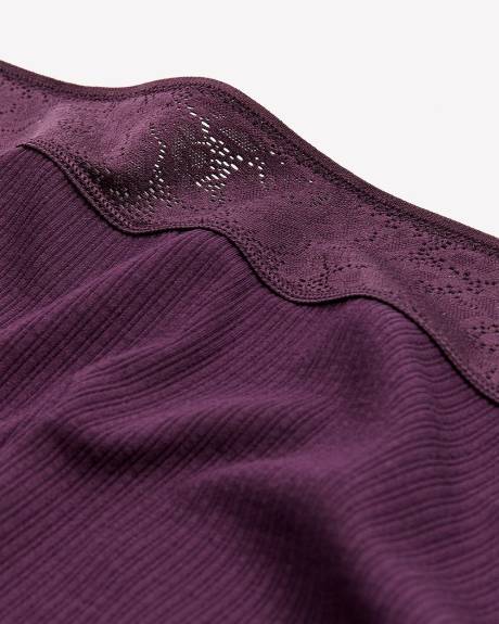 Ribbed Full Brief with Lace Elastic - ti Voglio