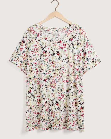 Printed U-Neck Boyfriend Tee