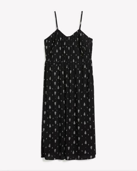 Robe longue imprimée sans manches, tissu responsable