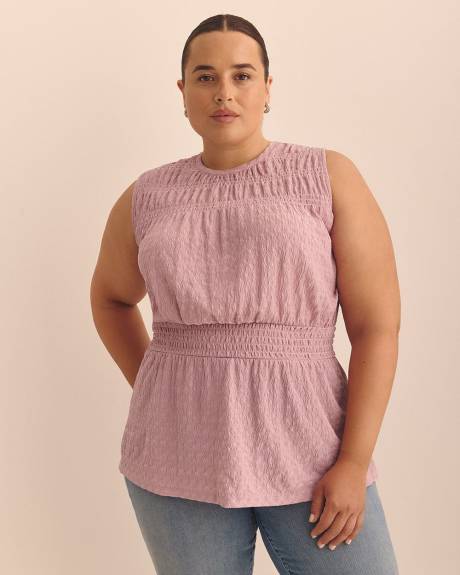 Haut froncé sans manches en tricot