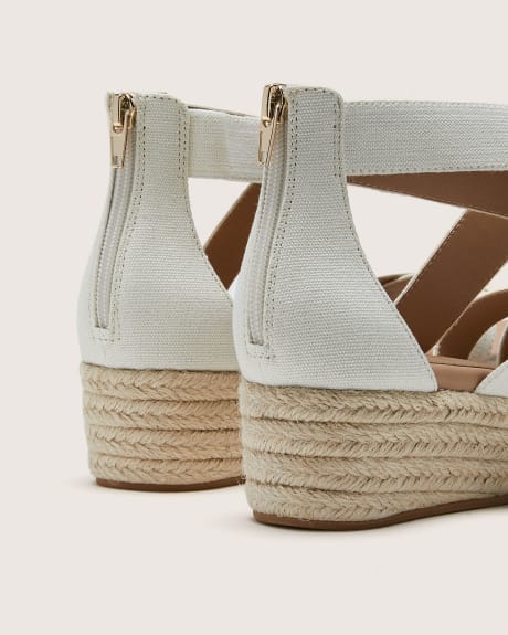 Extra Wide Width, Criss Cross Wedge Sandals