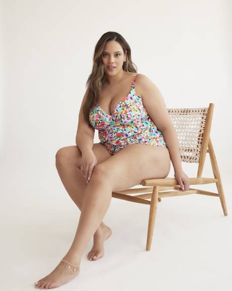 Printed Underwire Tankini Top