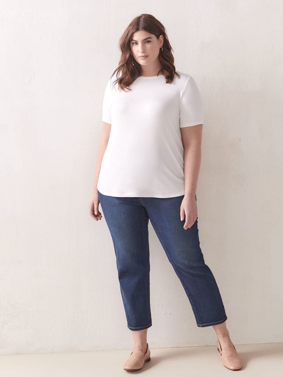 T-shirt coupe moderne, viscose et élasthanne - Addition Elle