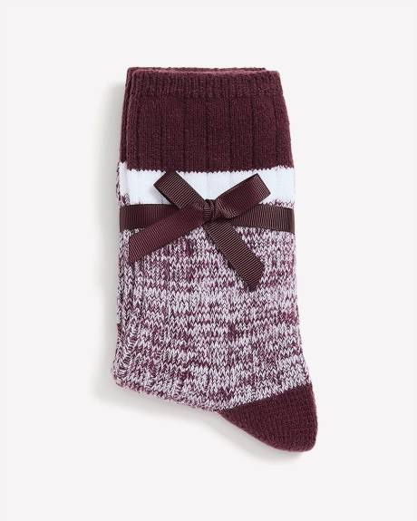 Chaussettes à blocs de couleur ton sur ton