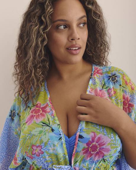 Caftan bleu fleuri - Bleu by Rod Beattie