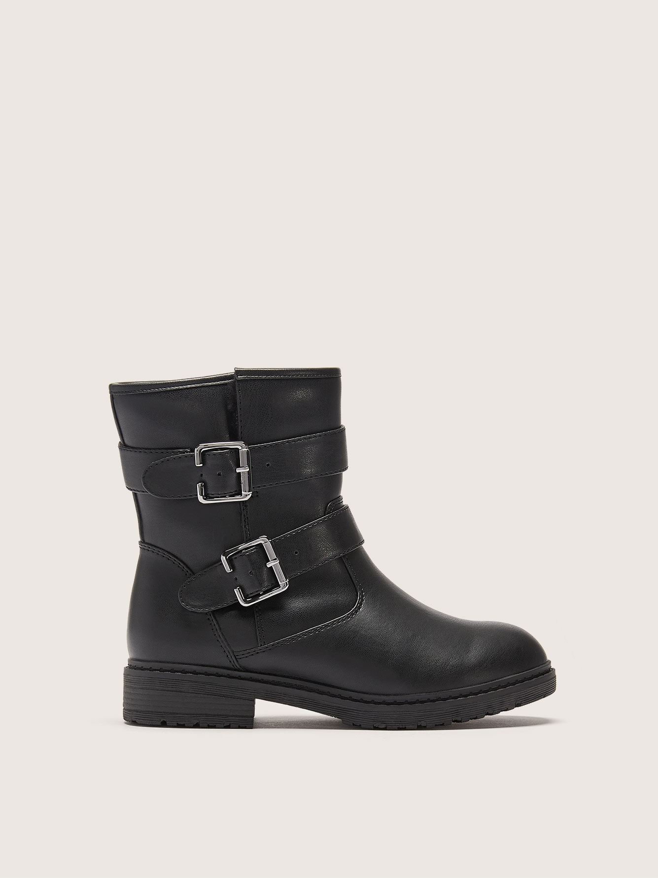 double buckle booties