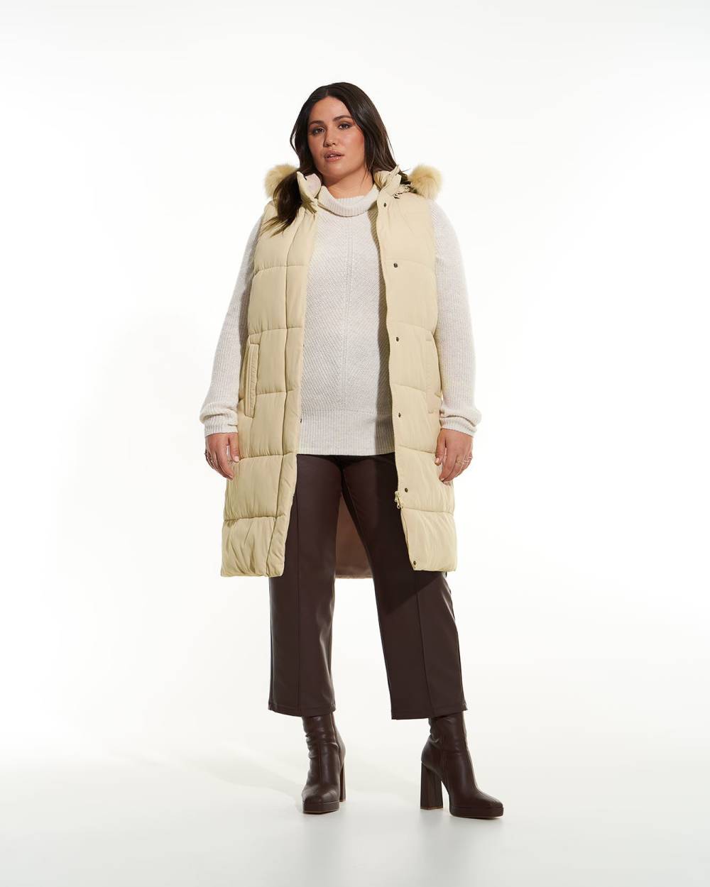 Responsible, Knee-Length Puffer Vest - Addition Elle
