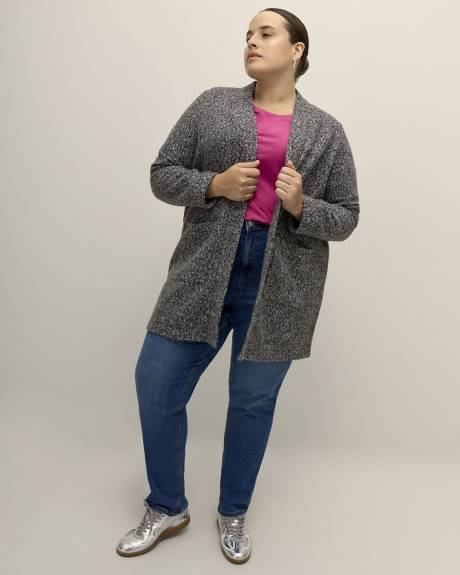 Cardigan en tricot bouclé à manches longues