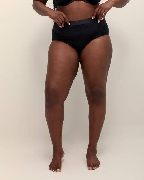 Black Burnout Jacquard Full Brief - ti Voglio