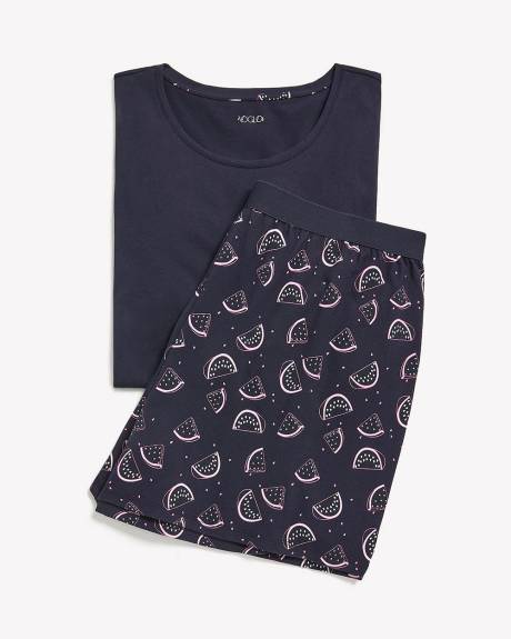 Ensemble de pyjama t-shirt et boxer bleu marine - ti Voglio