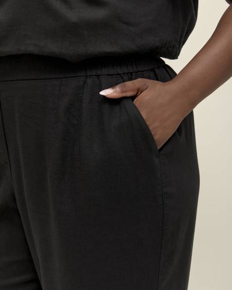 Linen Blend Wide Leg Pant