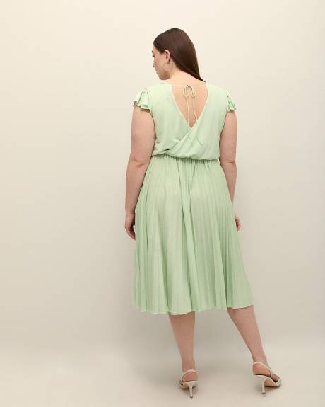 Wrap Pleated Knit Dress - Addition Elle