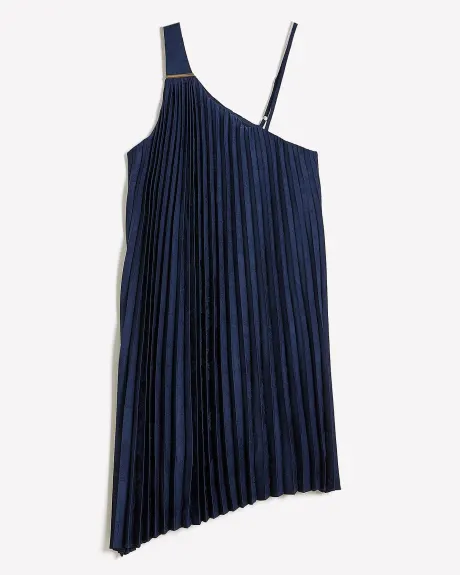 Asymmetrical Pleated Midi Dress - Addition Elle