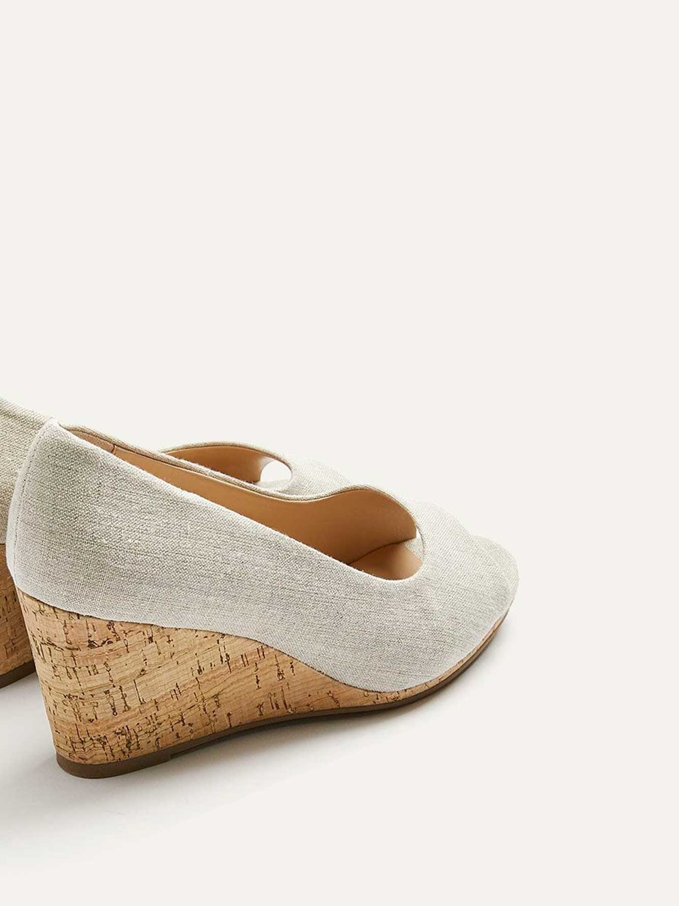 cork wedges closed toe