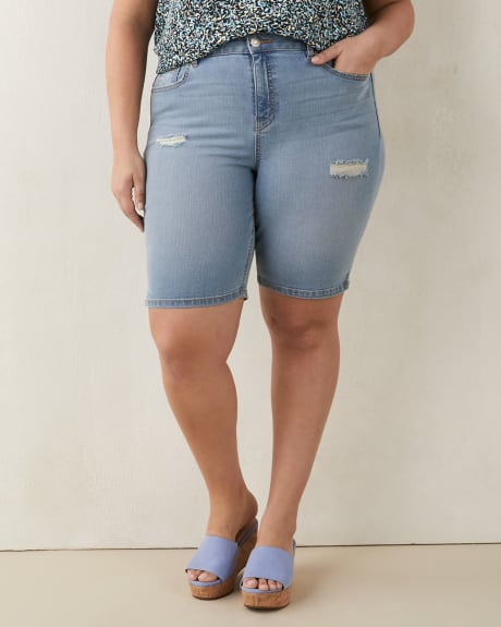 Responsible, 1948 Fit Denim Bermuda Shorts, Distressed Light Wash - d/C JEANS