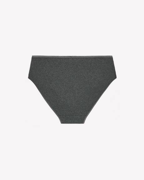 High-Cut Heather Grey Rib Brief - ti Voglio