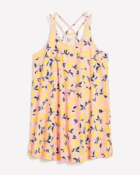Lemon-Print Sleeveless Short Sleepshirt - ti Voglio
