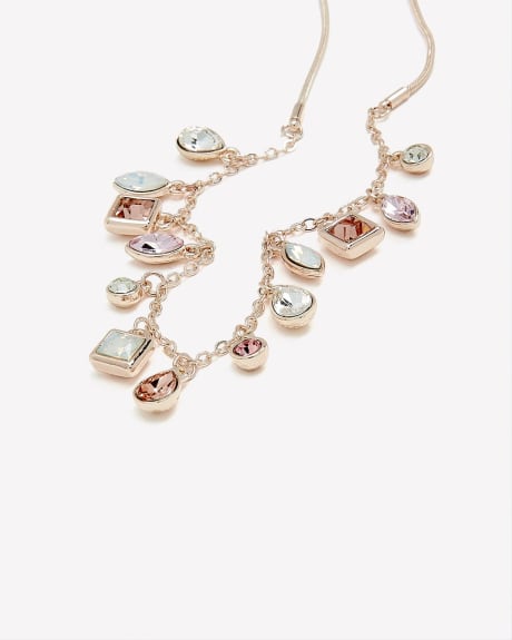 Short Dainty Necklace with Stones