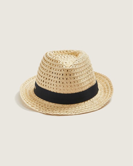 Perforated Straw Hat With Ribbon - Canadian Hat | Penningtons
