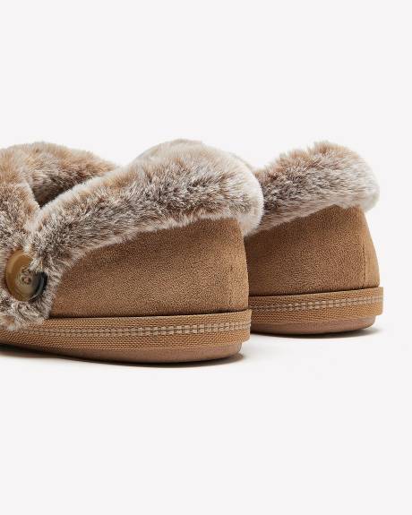 Wide Width, Cozy Slipper with Faux Fur Trim - Skechers