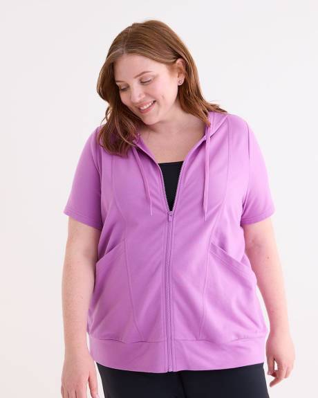 Veste à manches courtes à fermeture éclair en tricot français - Active Zone