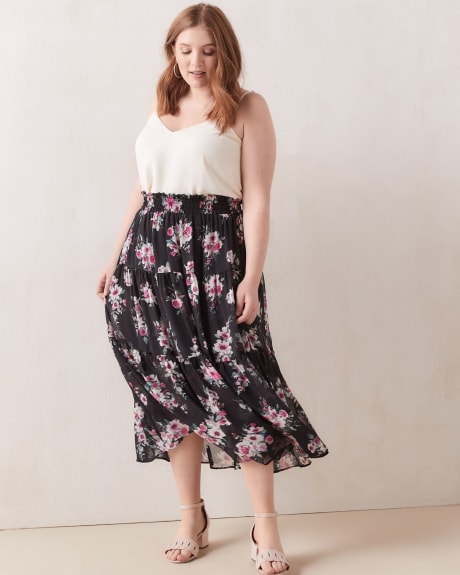 Printed Tiered Pull-On Skirt - In Every Story