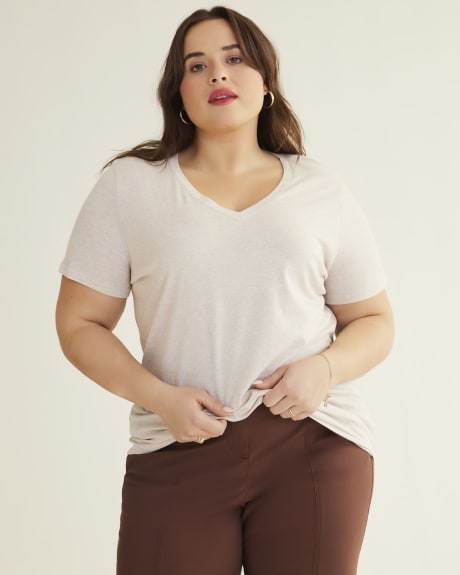 Boyfriend-Fit Short-Sleeve V-Neck Tee