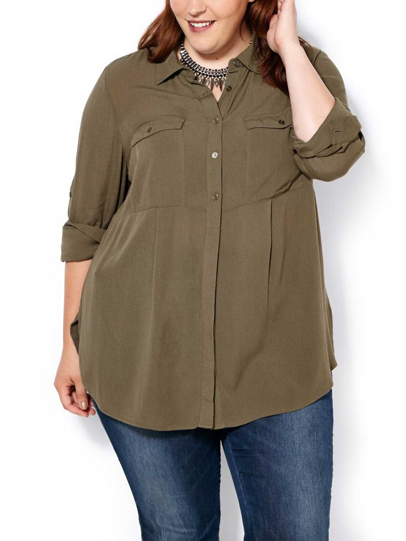 d/c JEANS Long Sleeve Blouse Penningtons