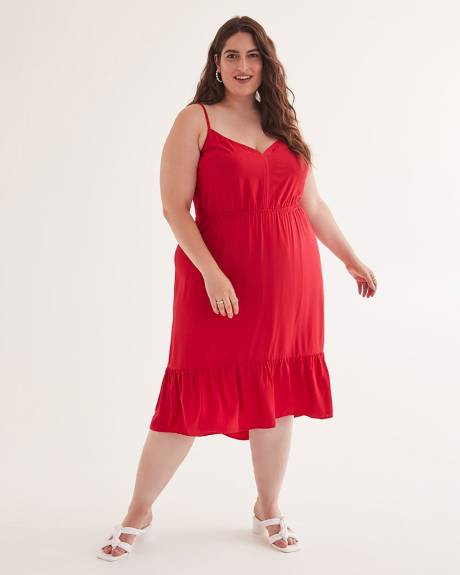 Sleeveless Asymmetrical Midi Tiered Dress