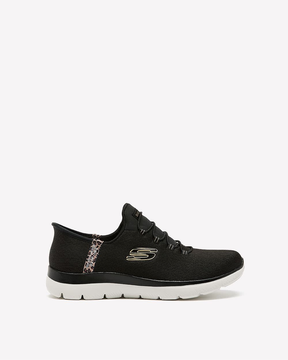 Wide Width, Summits Slip-Ins with Leopeard Trim - Skechers