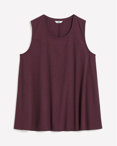 Camisole longue évasée en tricot côtelé