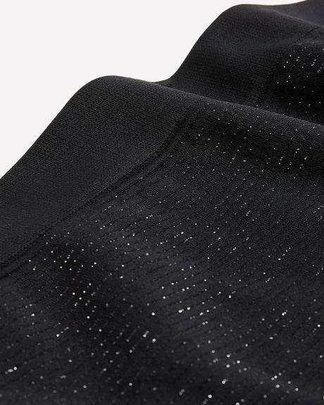 Black Seamless Ribbed Knit Brief with Silver Details - ti Voglio