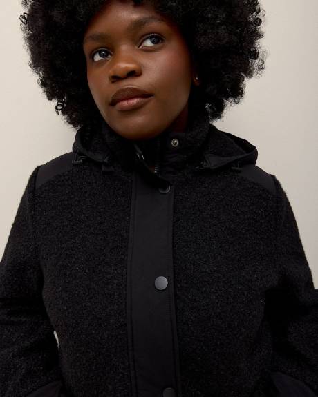 Black Padded Sherpa Coat