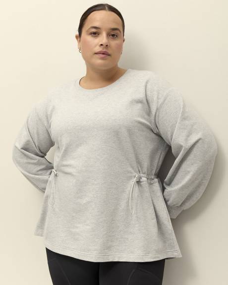 Sweatshirt en molleton gris chiné à col rond - Active Zone