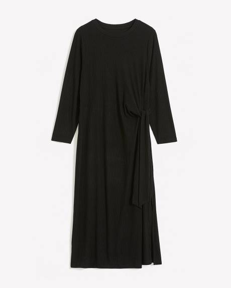 Long-Sleeve Knotted Midi Dress - Addition Elle