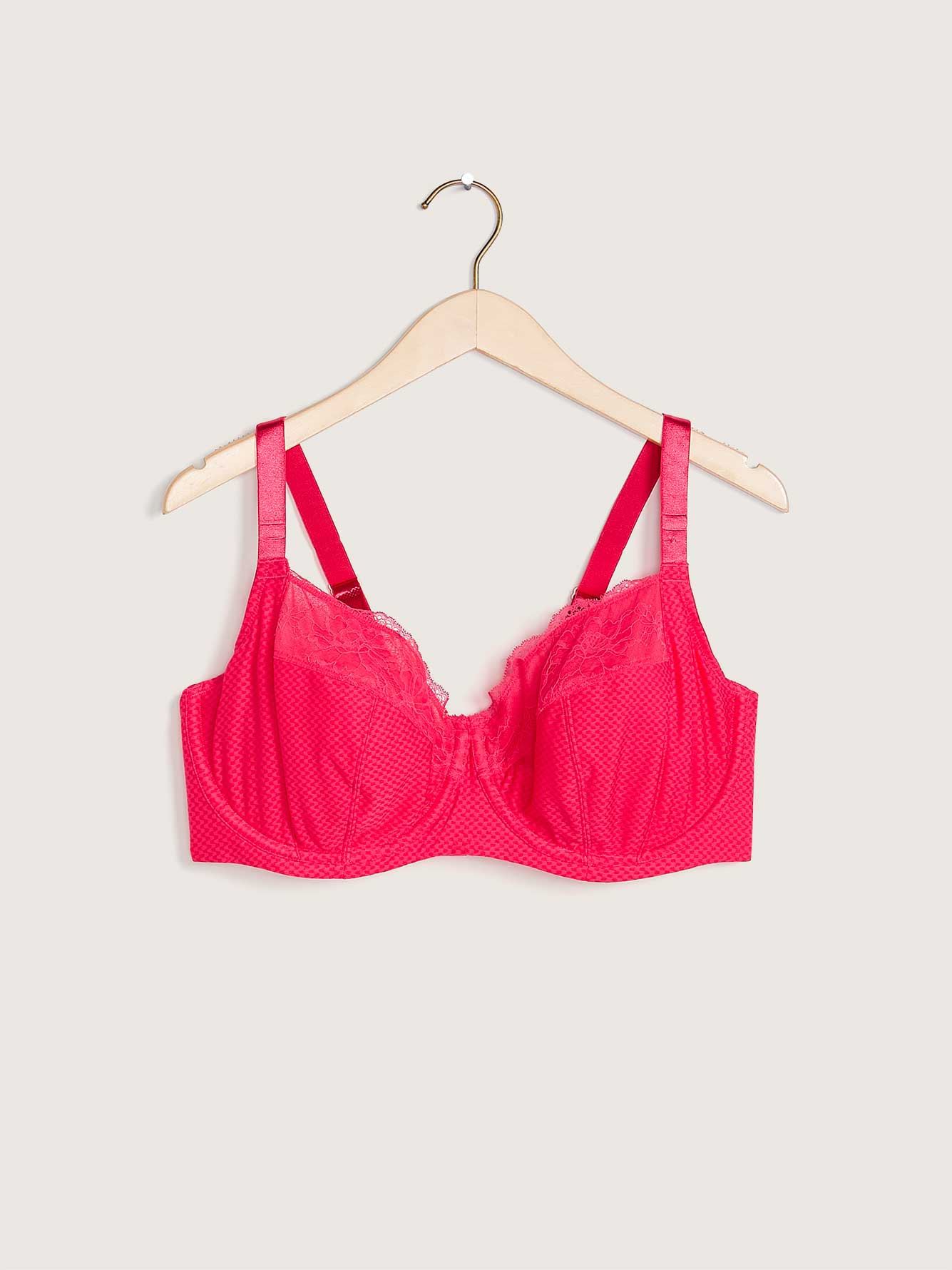 Jacquard Underwire Bra With Lace Déesse Collection Penningtons