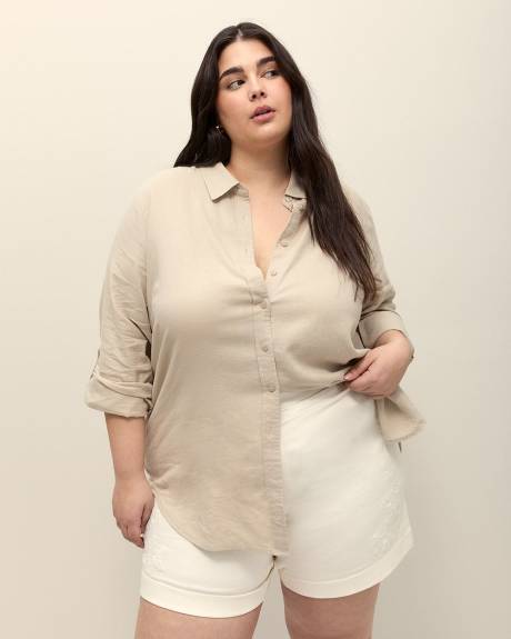 Linen Blend Buttoned-Down Shirt