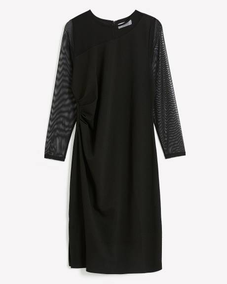 Robe noire ajustée avec devant asymétrique - Addition Elle