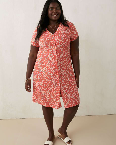 Responsible, Short-Sleeve Dress With Buttons
