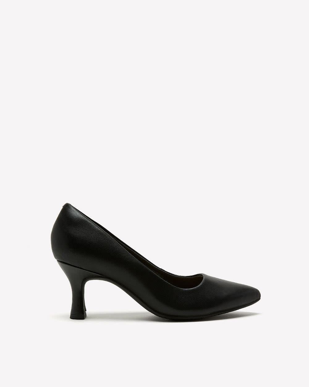Wide Width Black Leather Pointed Pump Shoe Clarks Penningtons