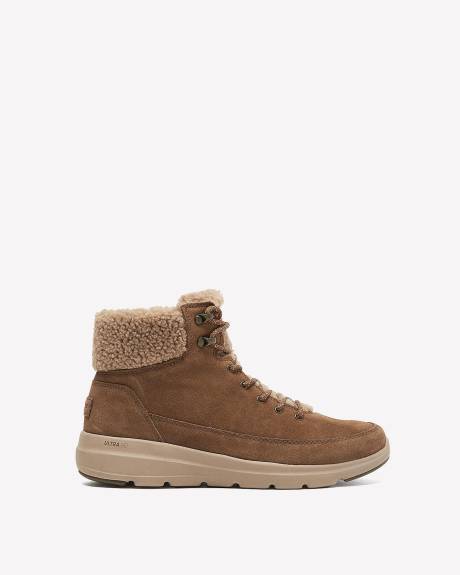 Wide Width, Sherpa-Lined Lace-Up Hiking Boots - Skechers
