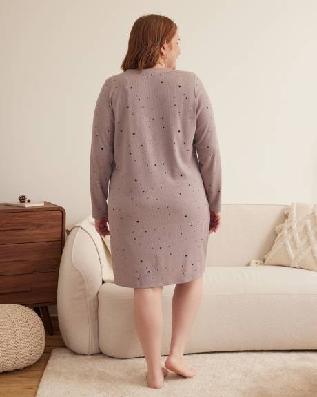 Petite, Waffle Knit Henley Sleepshirt - ti Voglio
