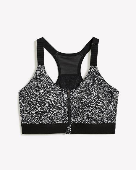 Wireless Medium Support Sports Bra, Zebra Print, G-H Cups - Active Zone