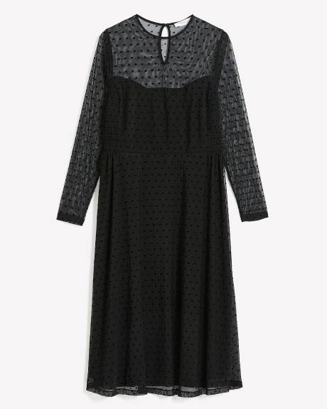 Black Long-Sleeve Sweetheart Midi Dress - Addition Elle