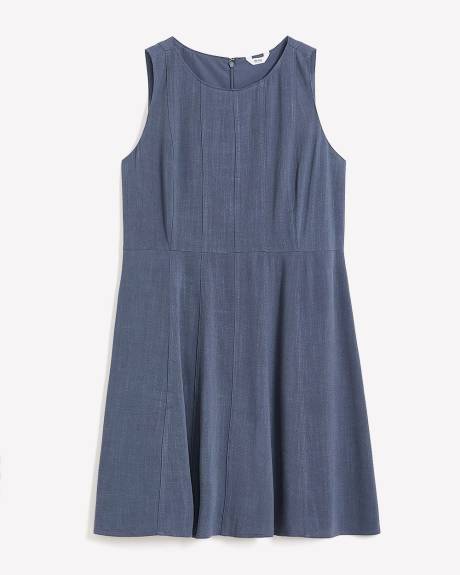 Sleeveless Fit and Flare Dress with Seam Details