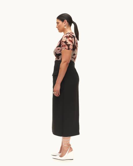 Black Midi Cargo Skirt - Addition Elle