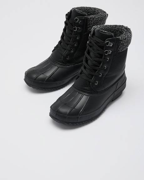 Extra Wide Width, Duck Boots with Faux Fur