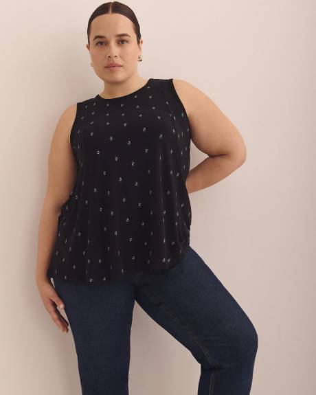 Printed Scoopneck Swing Cami with Princess Seams